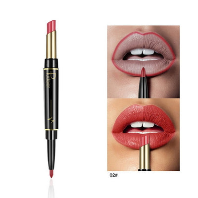 Pudaier Waterproof Matte Lipstick Makeup Double-ended Long Lasting Lip Liner Lipsticks Brand Batom Mate Red Nude Lipliner Pencil