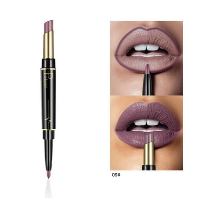 Pudaier Waterproof Matte Lipstick Makeup Double-ended Long Lasting Lip Liner Lipsticks Brand Batom Mate Red Nude Lipliner Pencil