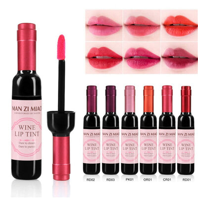 Wine Red Lip Tint Korean Style Baby Pink Lip For Women Makeup Liquid Lipstick Lip gloss Red Lips Wine Shape Cosmetics Lipgloss