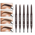 5 Color Double Ended Eyebrow Pencil Waterproof Long Lasting No Blooming Rotatable Triangle Eye Brow Tattoo Pen