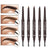 5 Color Double Ended Eyebrow Pencil Waterproof Long Lasting No Blooming Rotatable Triangle Eye Brow Tattoo Pen