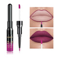 2 in 1 Double Head Lip Gloss Matte Liquid Lipstick Lip Liner Waterproof Nude Cosmetic Lipgloss Set for Mate Lip stick Makeup Pen