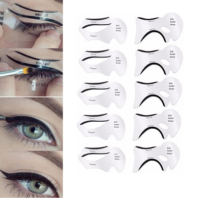 10pc Eyeliner Eye Shadow Stencils Winged Eye Liner Pencil Eyeshadow Models Template Shaping Guide Stencil Eyes Make up Aid Tools