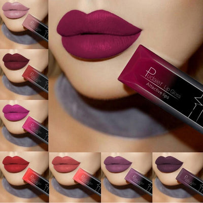 Hot Waterproof Liquid Lip Gloss Metallic Matte Lipstick Cosmetic Sexy Batom Mate Lip Tint Makeup Lasting 24 Hours Mate Levre