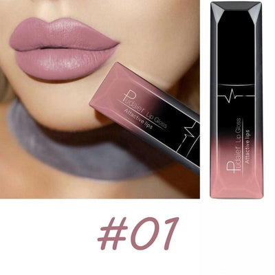 Hot Waterproof Liquid Lip Gloss Metallic Matte Lipstick Cosmetic Sexy Batom Mate Lip Tint Makeup Lasting 24 Hours Mate Levre