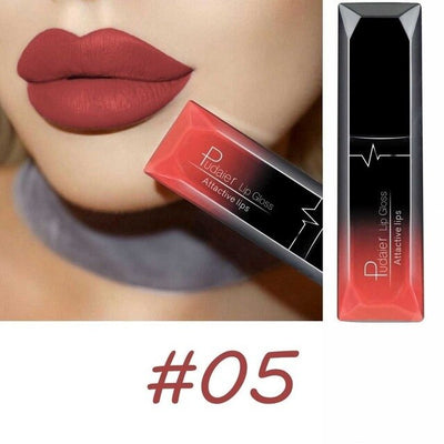 Hot Waterproof Liquid Lip Gloss Metallic Matte Lipstick Cosmetic Sexy Batom Mate Lip Tint Makeup Lasting 24 Hours Mate Levre