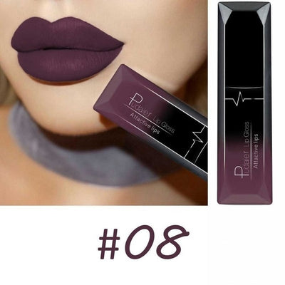 Hot Waterproof Liquid Lip Gloss Metallic Matte Lipstick Cosmetic Sexy Batom Mate Lip Tint Makeup Lasting 24 Hours Mate Levre