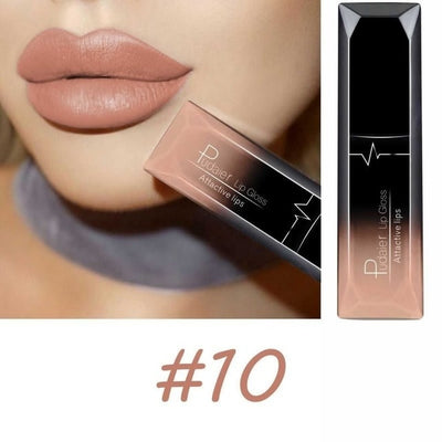 Hot Waterproof Liquid Lip Gloss Metallic Matte Lipstick Cosmetic Sexy Batom Mate Lip Tint Makeup Lasting 24 Hours Mate Levre