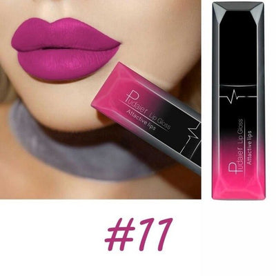 Hot Waterproof Liquid Lip Gloss Metallic Matte Lipstick Cosmetic Sexy Batom Mate Lip Tint Makeup Lasting 24 Hours Mate Levre