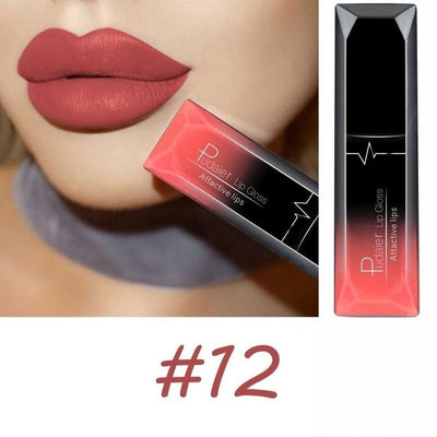 Hot Waterproof Liquid Lip Gloss Metallic Matte Lipstick Cosmetic Sexy Batom Mate Lip Tint Makeup Lasting 24 Hours Mate Levre