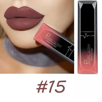 Hot Waterproof Liquid Lip Gloss Metallic Matte Lipstick Cosmetic Sexy Batom Mate Lip Tint Makeup Lasting 24 Hours Mate Levre