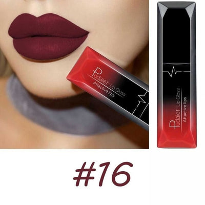 Hot Waterproof Liquid Lip Gloss Metallic Matte Lipstick Cosmetic Sexy Batom Mate Lip Tint Makeup Lasting 24 Hours Mate Levre