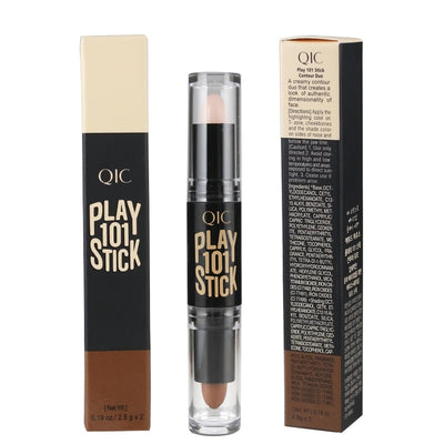 Lady Fashion Double Head 3D Bronzer Highlighter Stick Face Makeup Concealer Pen Foundation Stick Cream Texture Contour Pencil