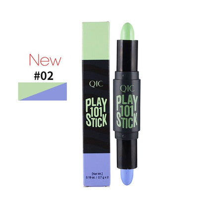 Lady Fashion Double Head 3D Bronzer Highlighter Stick Face Makeup Concealer Pen Foundation Stick Cream Texture Contour Pencil