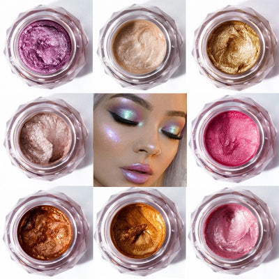 Face Highlighter Mermaid Jelly Gel Glitter Eyeshadow Glow Body Festival illuminator Makeup Gold Liquid Highlighter Face Bronzer