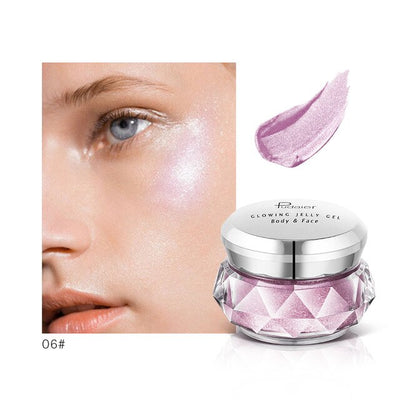 Face Highlighter Mermaid Jelly Gel Glitter Eyeshadow Glow Body Festival illuminator Makeup Gold Liquid Highlighter Face Bronzer