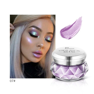 Face Highlighter Mermaid Jelly Gel Glitter Eyeshadow Glow Body Festival illuminator Makeup Gold Liquid Highlighter Face Bronzer